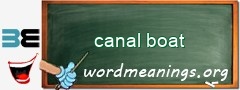 WordMeaning blackboard for canal boat